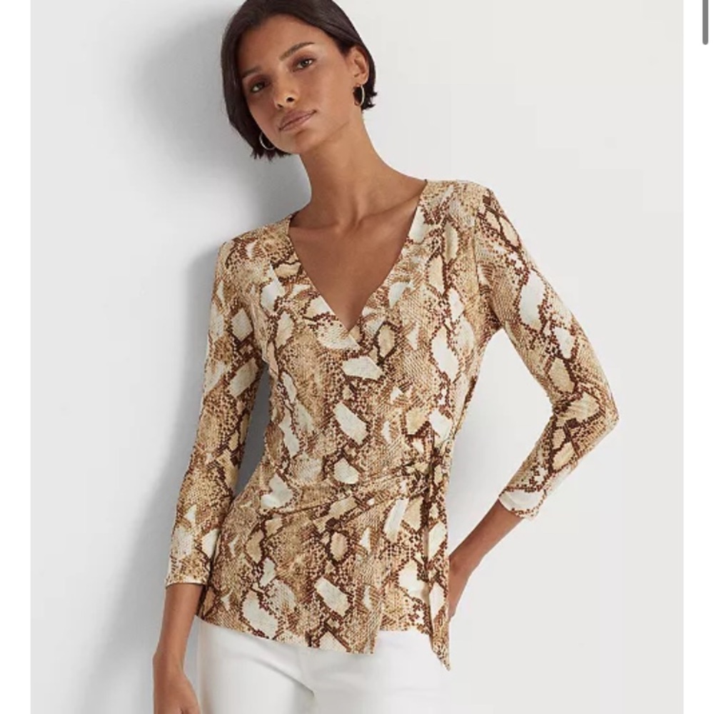 Ralph Lauren Brown Snakeskin Blouse